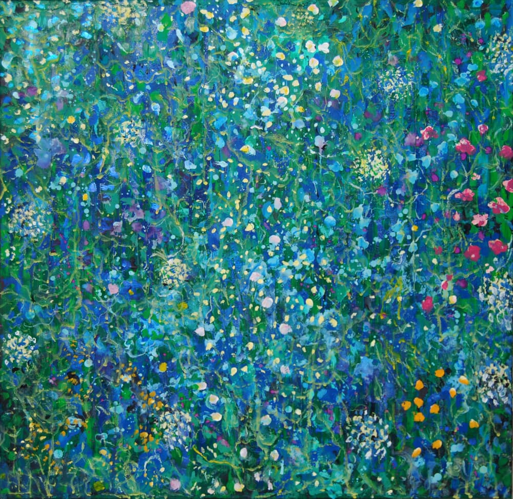 Vibrant Flower Meadow by Marina Nelson — canvas wall art