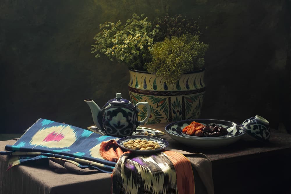 Central Asian Tea Time by UstinaGreen — canvas wall art