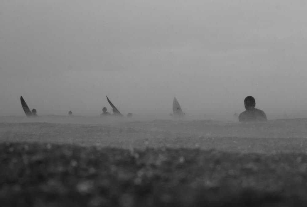 Misty Morning Surfers by Anthony Fox — canvas wall art