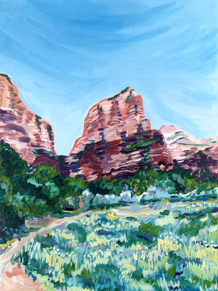 Vibrant Desert Landscape by Pauline Wegman | Key and Sea Creative — canvas wall art