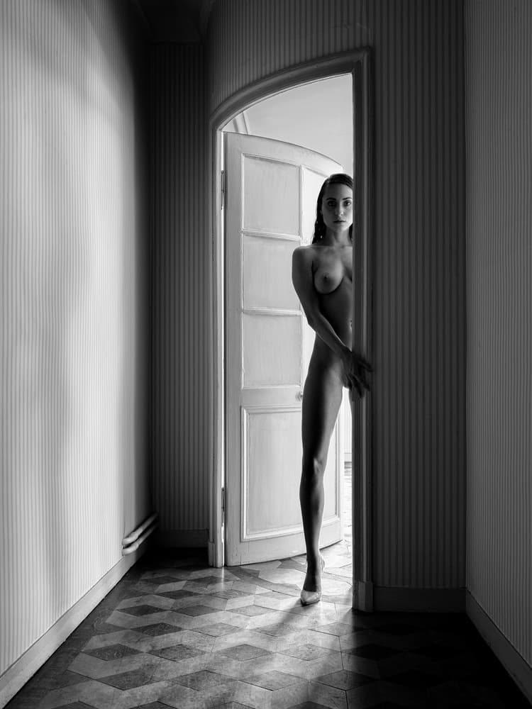 Sensual Hallway Nude by Luc Stalmans — canvas wall art