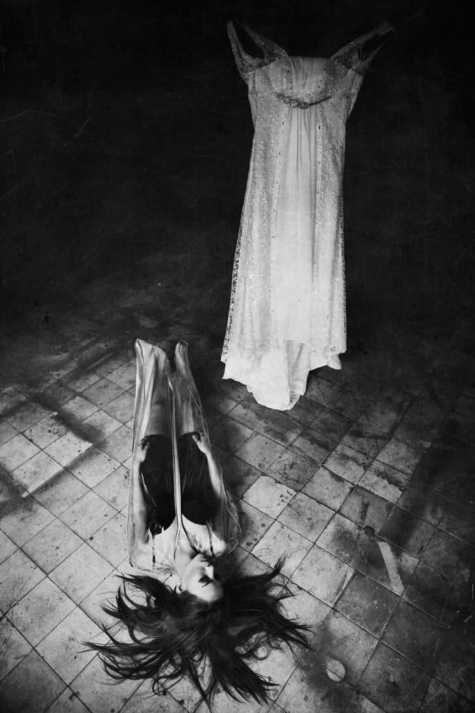 Melancholy White Gown by Abr Abe — canvas wall art
