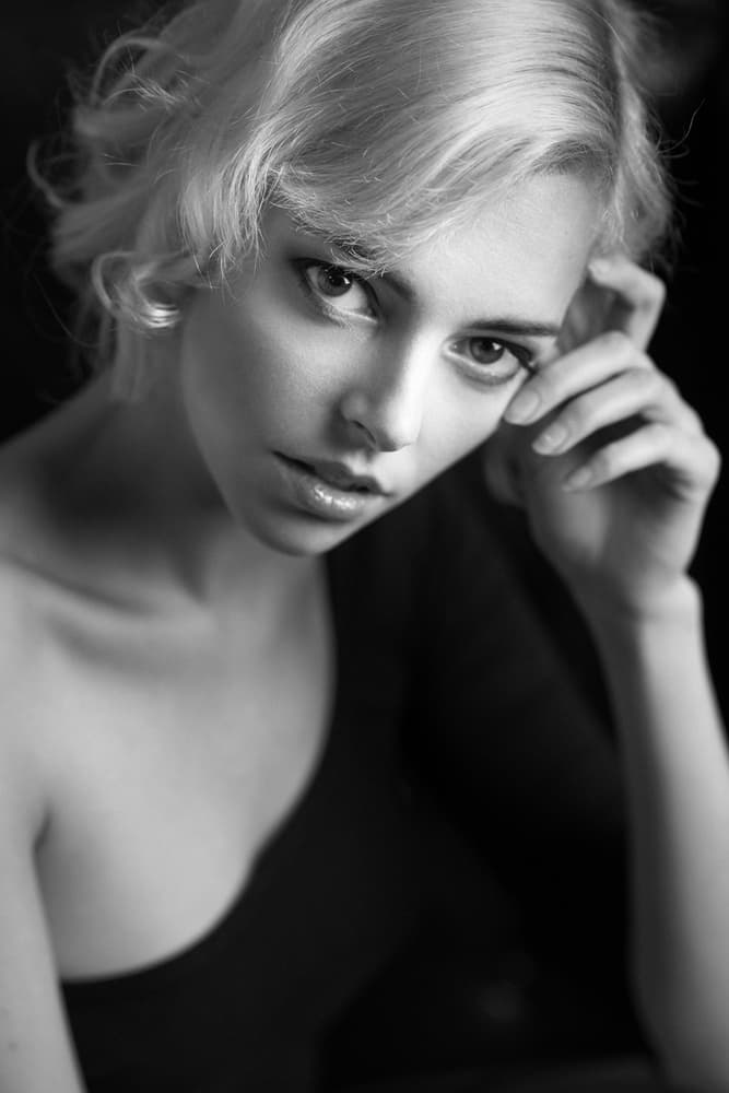 Pensive Blonde Portrait by Bruno Birkhofer — canvas wall art