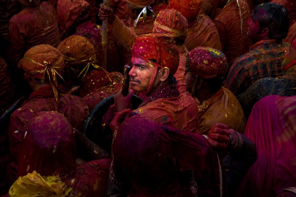 Vibrant Holi Celebration by Ajit Rana — canvas wall art
