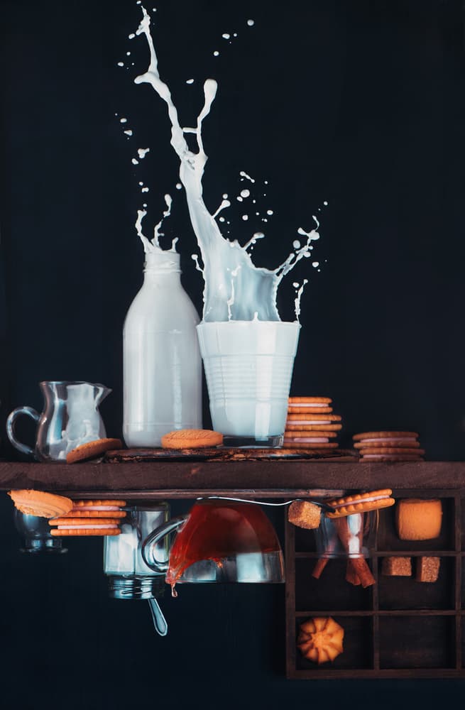 Milk Splash Still Life by Dina Belenko — canvas wall art