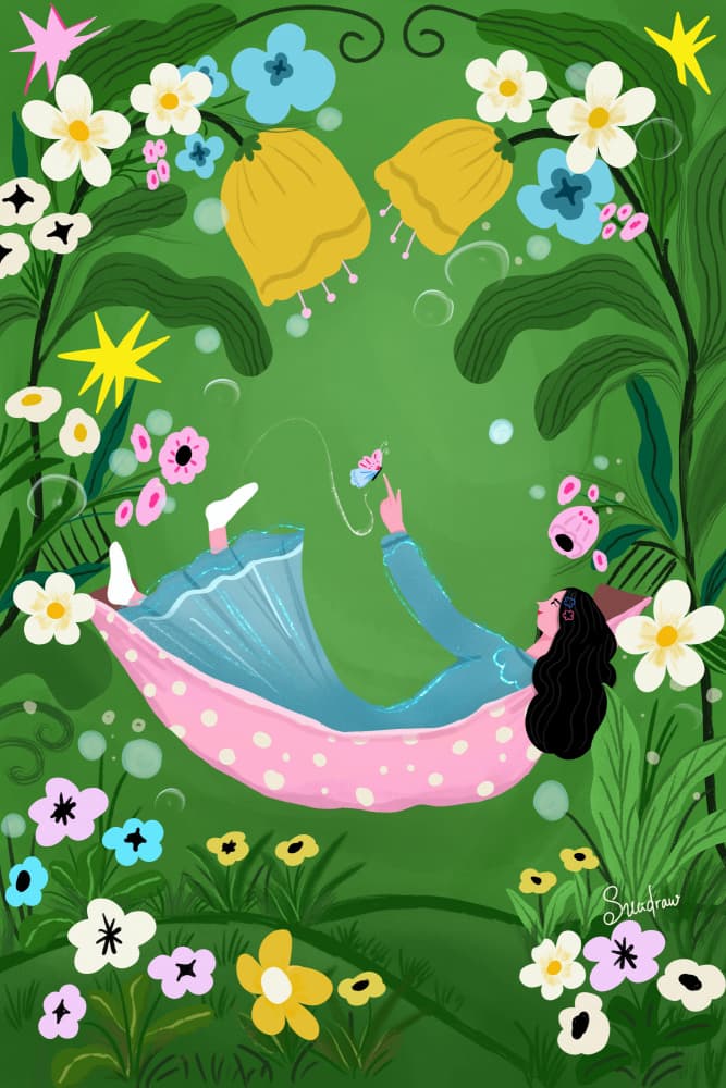Butterfly Garden Dream by sucidraw — canvas wall art