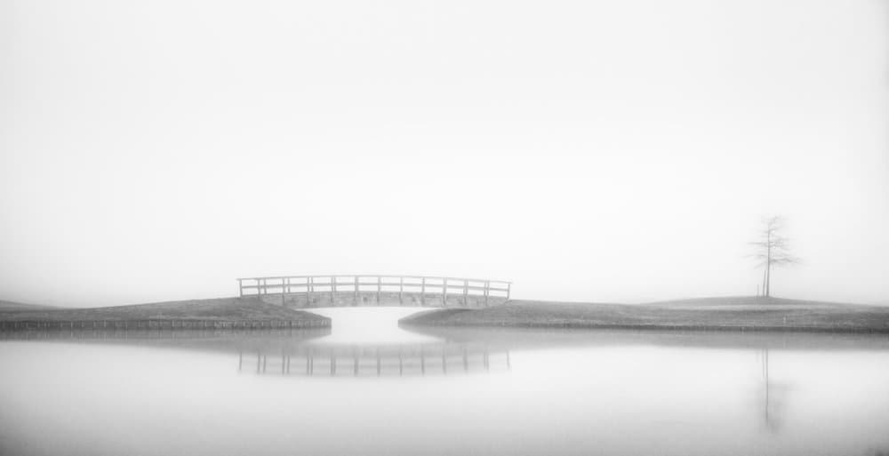 Misty Bridge and Lone Tree by Marc Huybrighs — canvas wall art