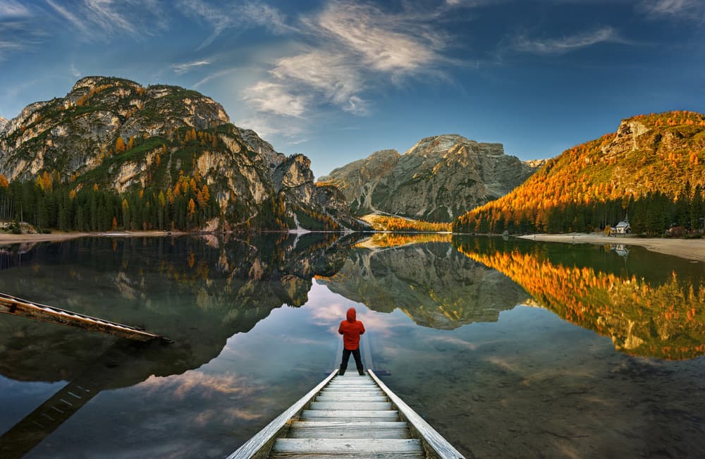Autumn Mountain Lake View by Krzysztof Browko — canvas wall art