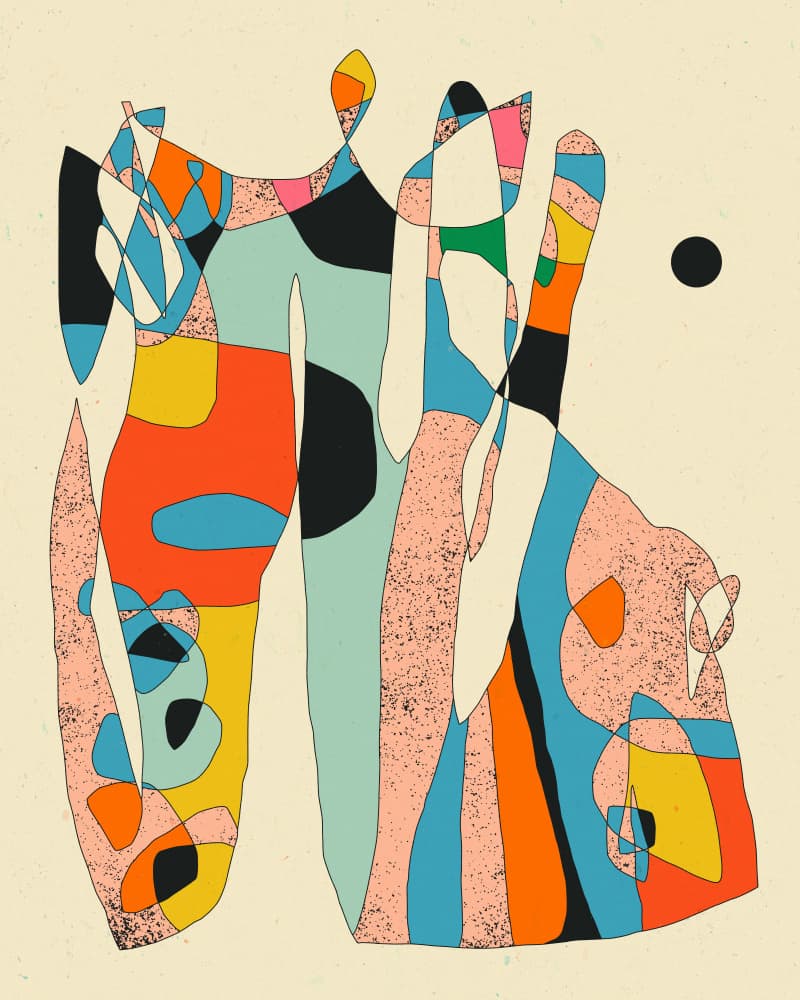 Colorful Abstract Figures by Jazzberry Blue — canvas wall art