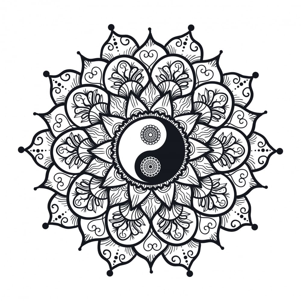 Yin Yang Mandala Design by Marika Barsrsind — canvas wall art