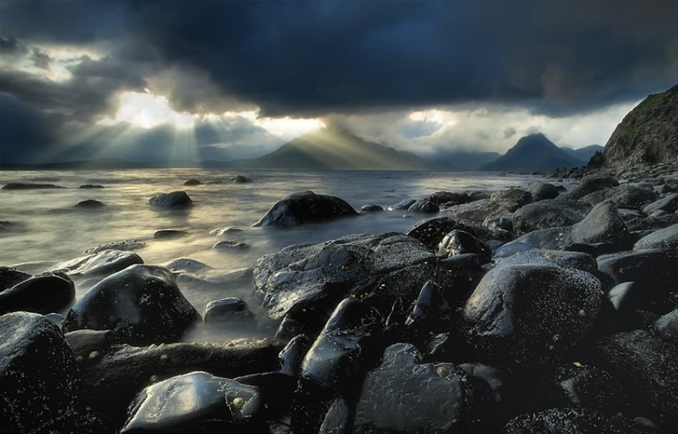 Dramatic Coastal Sun Rays by Andrea Auf dem Brinke — canvas wall art