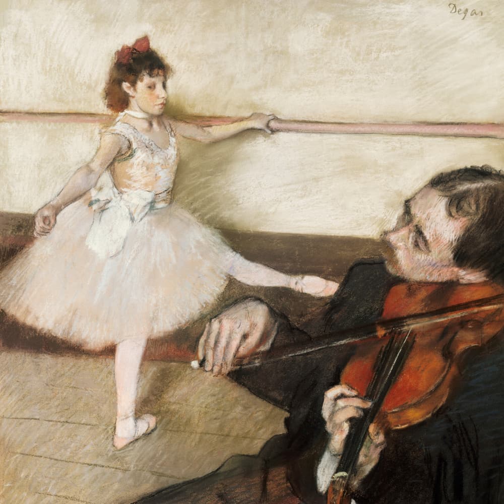 The Dance Lesson by Edgar Degas — canvas wall art
