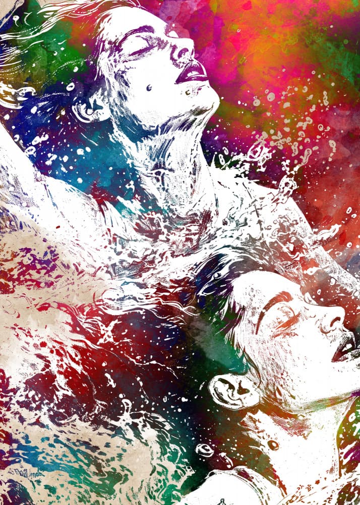Vibrant Abstract Immersion by Justyna Jaszke — canvas wall art
