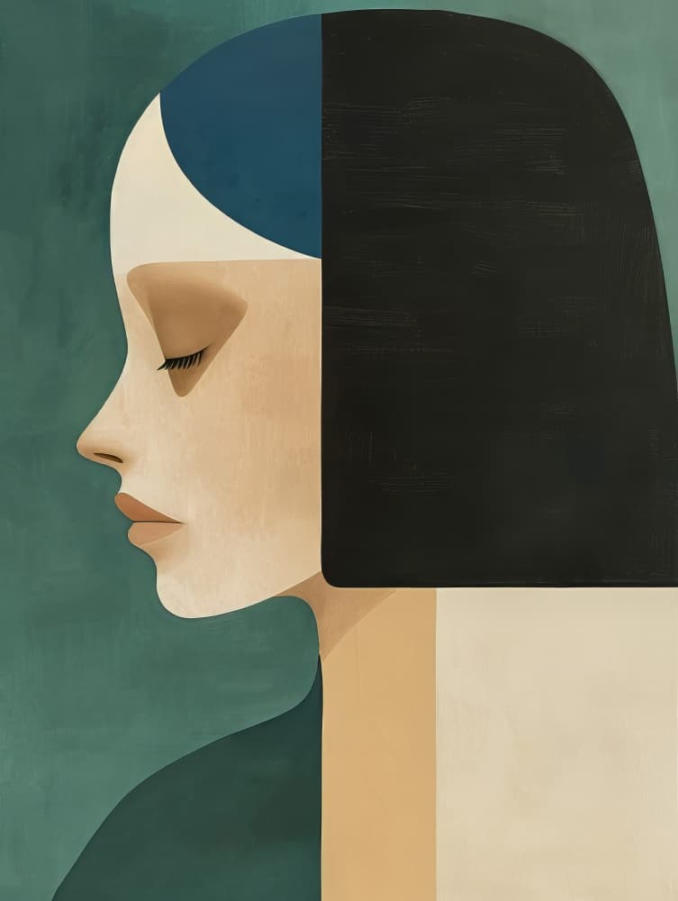 Serene Split Profile by Bilge Paksoylu — canvas wall art