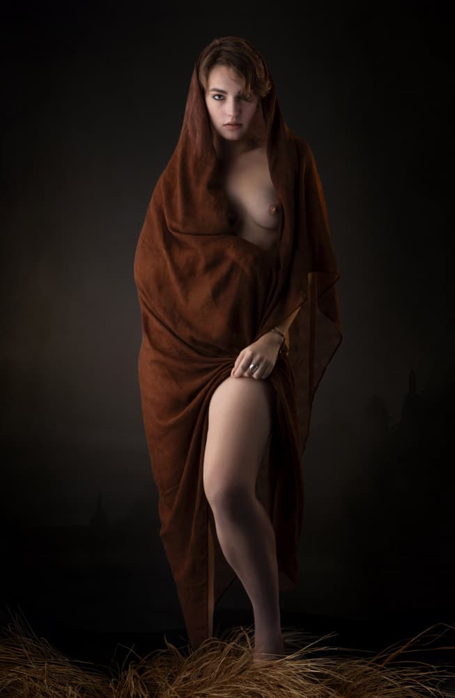 Sensual Draped Woman by Jan Slotboom — canvas wall art