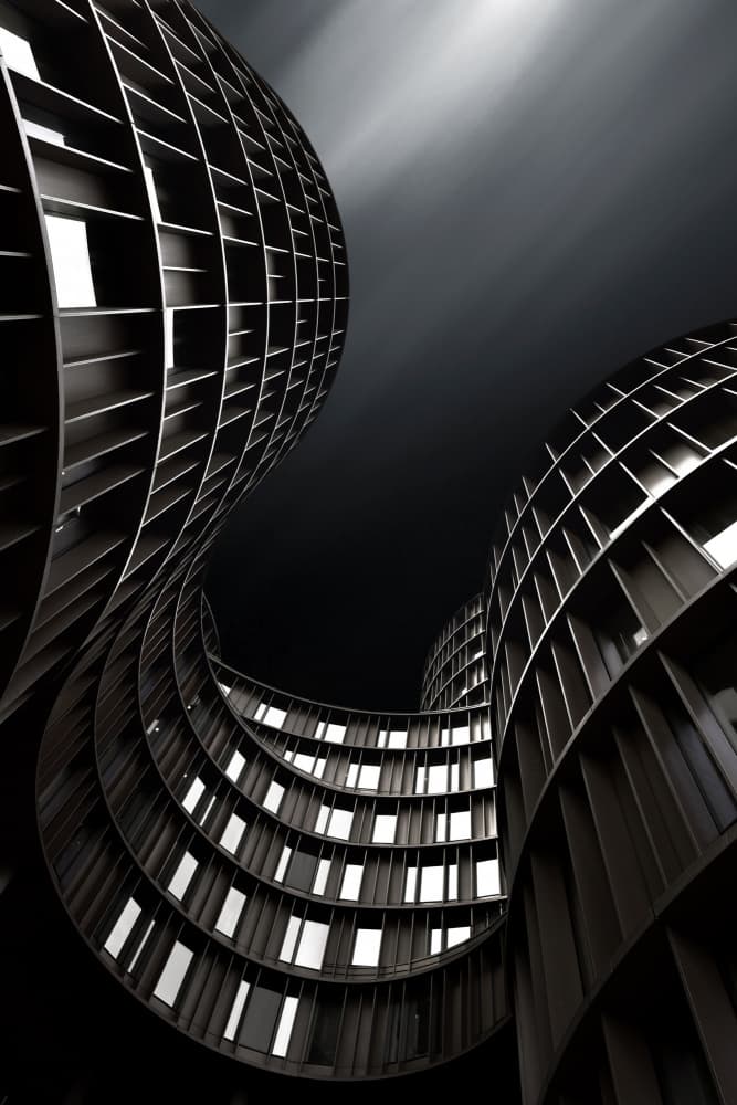 Dark Curved Architecture by Jorge Pimenta — canvas wall art