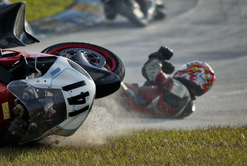 Motorcycle Race Crash by Alfred Forns — canvas wall art