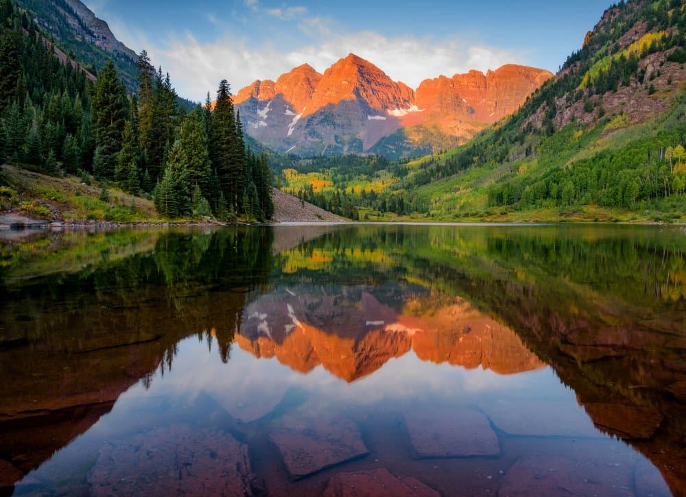 Maroon Bells Reflection by Sagarika Roy — canvas wall art