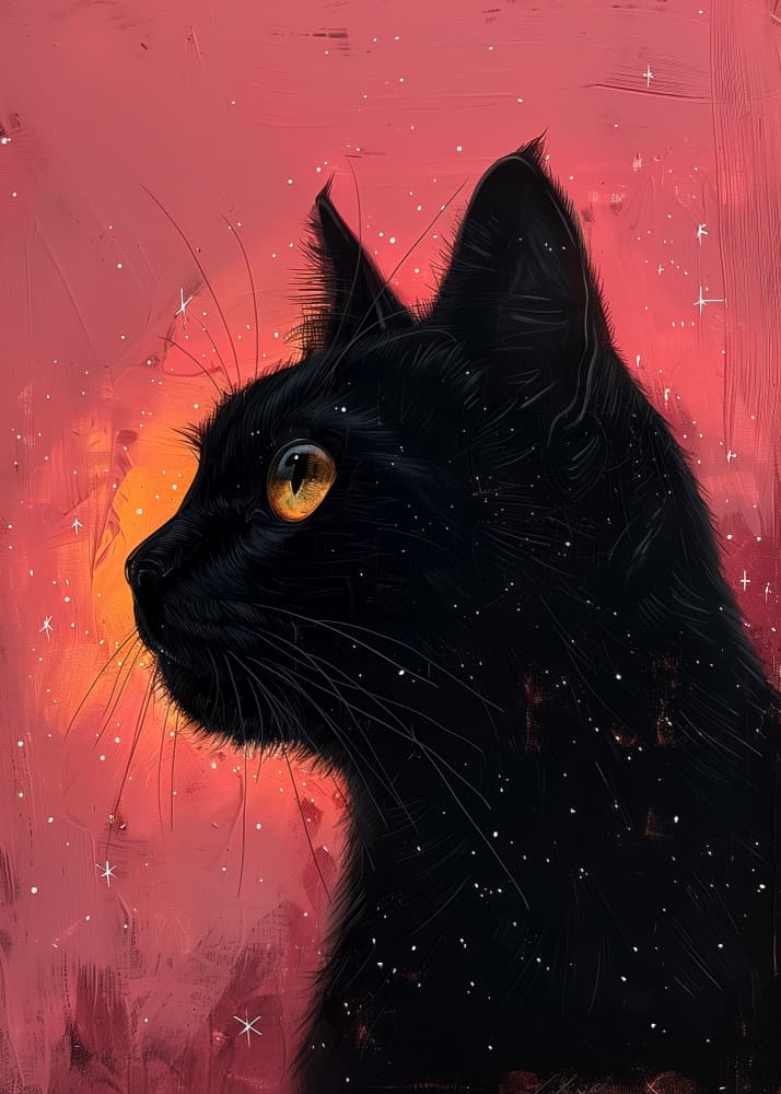 Candy Cat the Star Illustration (5) by Justyna Jaszke — canvas wall art