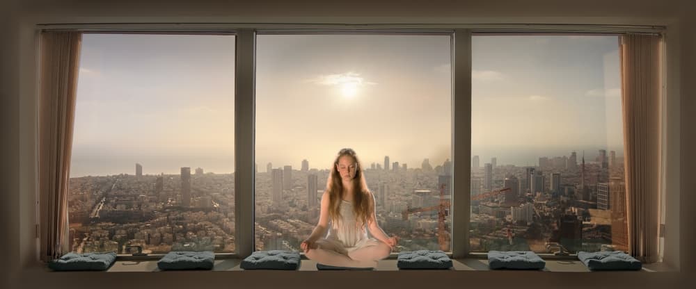 Peaceful City Meditation by Nadav Jonas — canvas wall art
