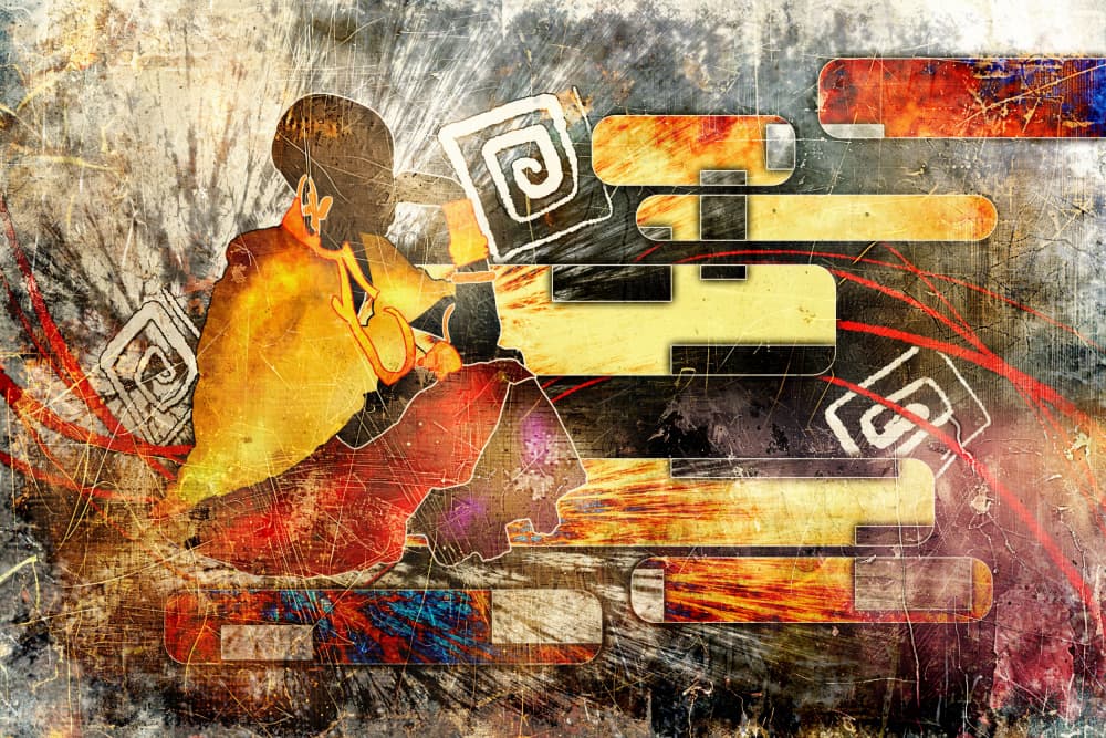 Abstract Tribal Figure by Rafal Kulik — canvas wall art