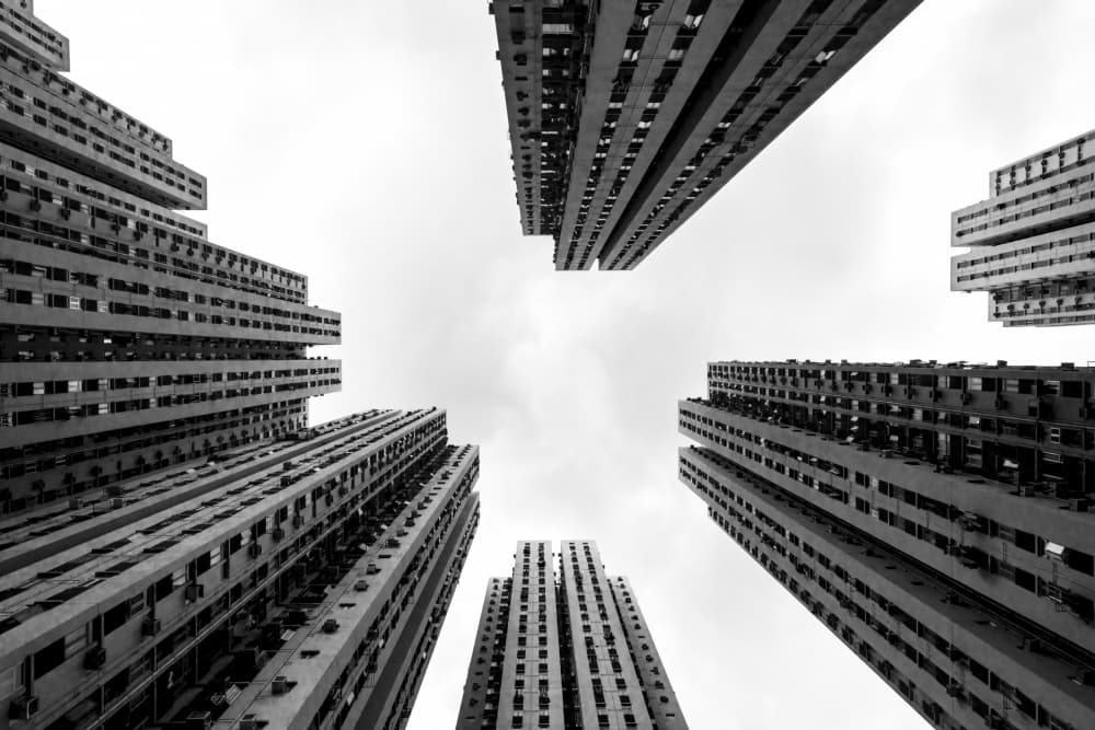 Towering Urban Perspective by Sasaki Makoto — canvas wall art