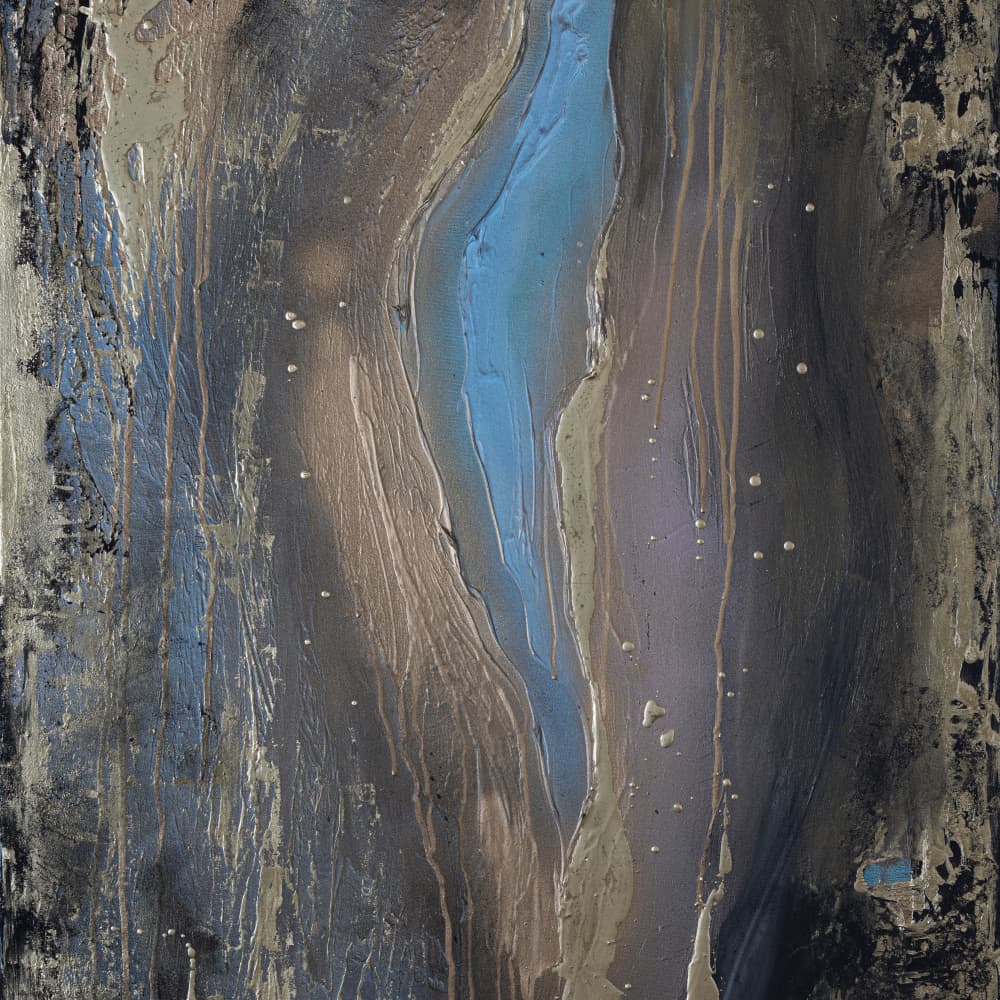 Blue Gold Flow by Anete Purina-Purite — canvas wall art