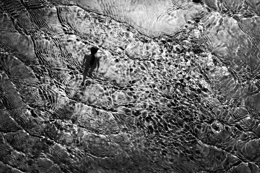 Figure in Water Ripples by Ekkachai Khemkum — canvas wall art