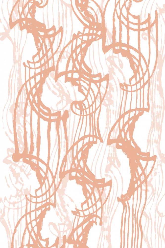 Peach Abstract Flow by Martina — canvas wall art