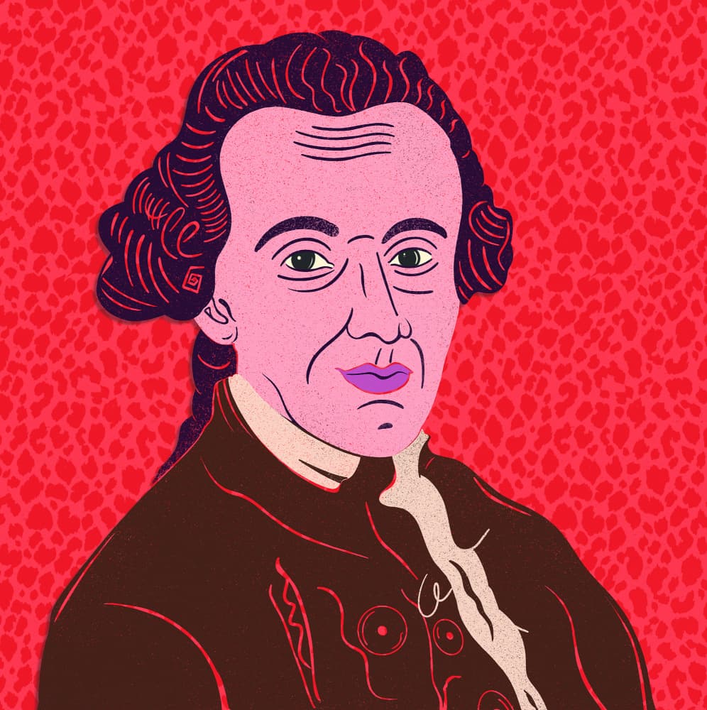 Pink Kant Historical Portrait by Jonathan Cañamar — canvas wall art