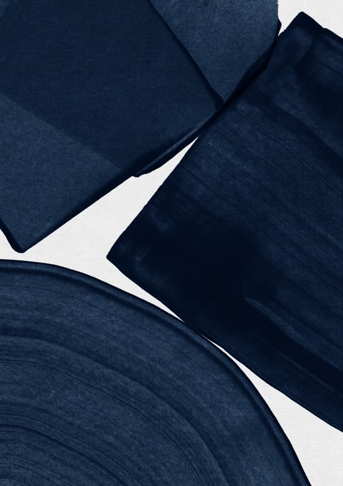 Navy Abstract Strokes by Orara Studio — canvas wall art
