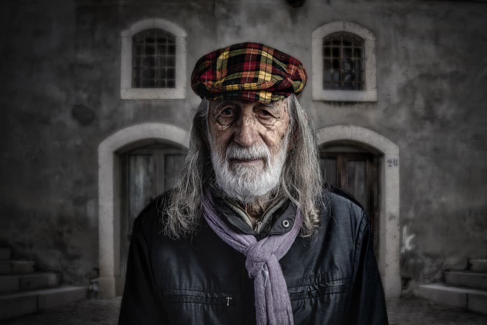 Elderly Man Plaid Cap by Pasquale Guerra — canvas wall art