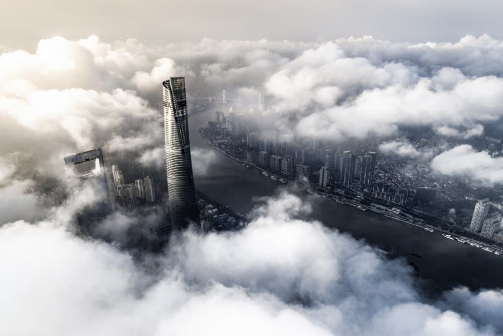 City Above Clouds by Ran Shen — canvas wall art