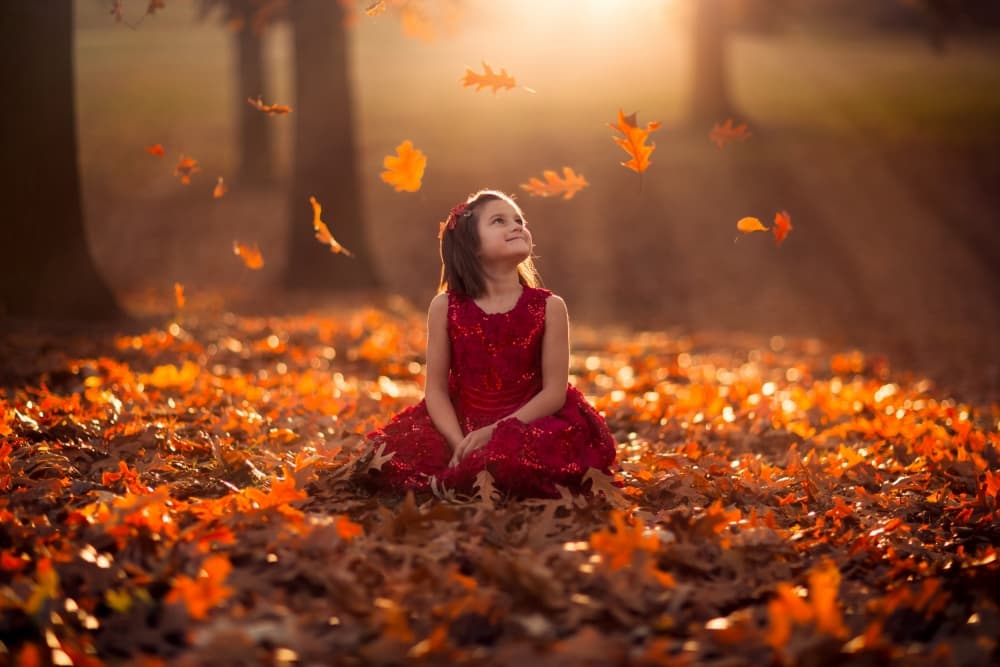 Joyful Autumn Child by Jake Olson — canvas wall art