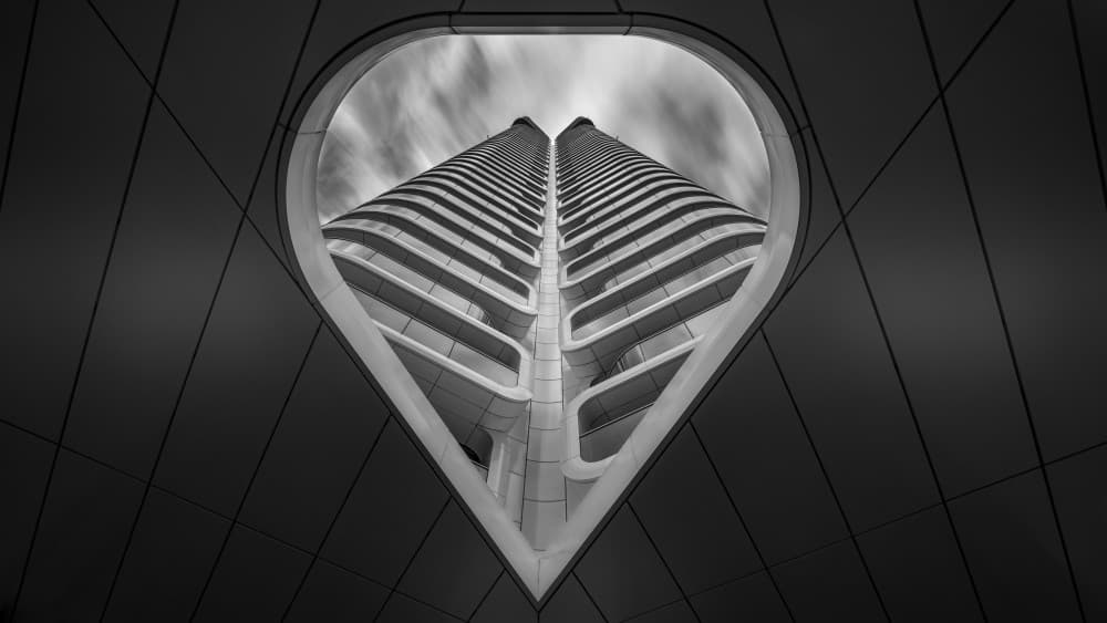 Framed Modern Skyscraper by Jean-Marc Aloy — canvas wall art