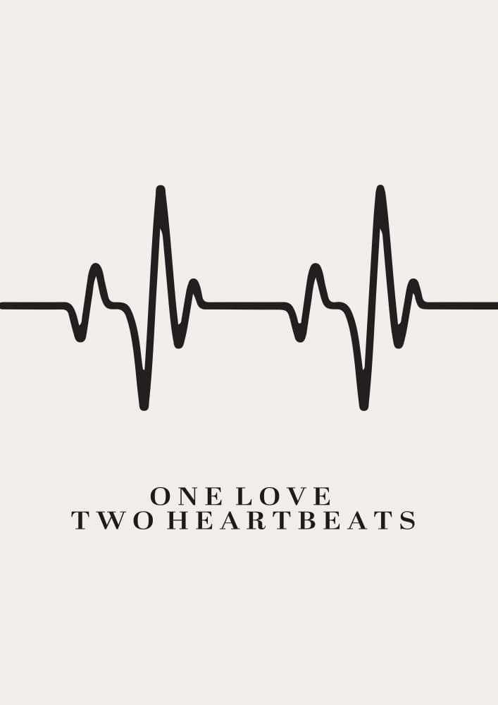 One Love Two Heartbeats by Sarah Manovski — canvas wall art