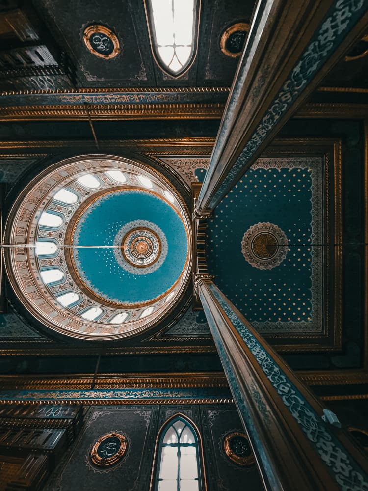 Grand Blue Dome Interior by Noureddin Abdulbari — canvas wall art