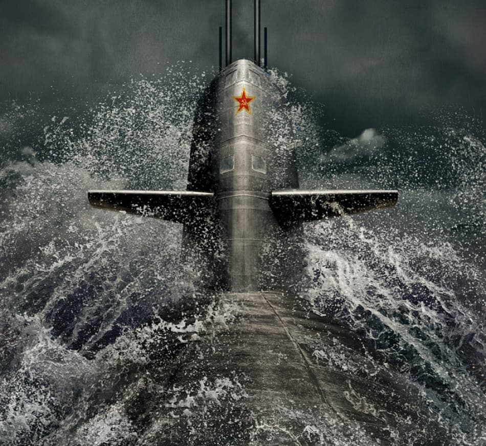 Soviet Submarine Surfacing by Dmitry Frizel — canvas wall art