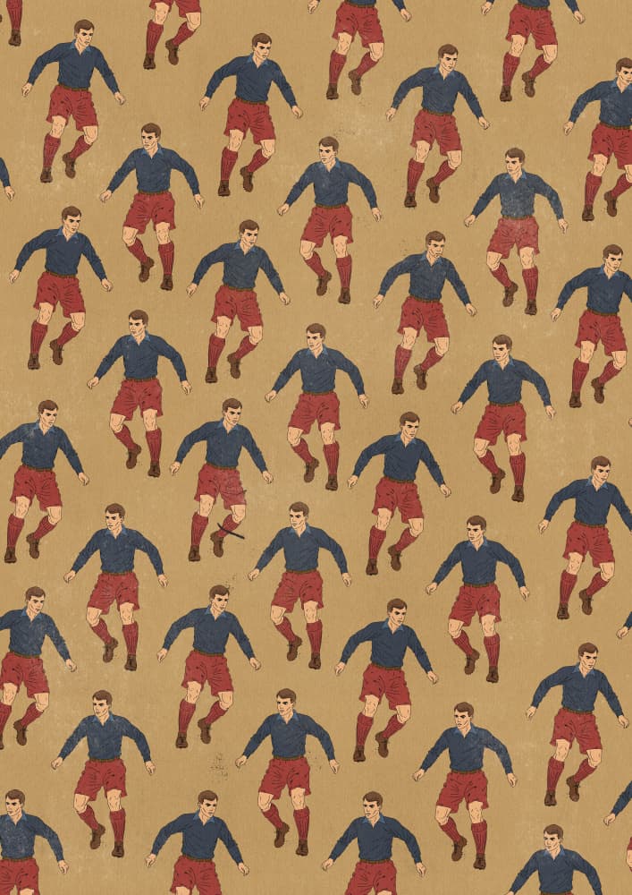 Vintage Football Players by Nicholas — canvas wall art