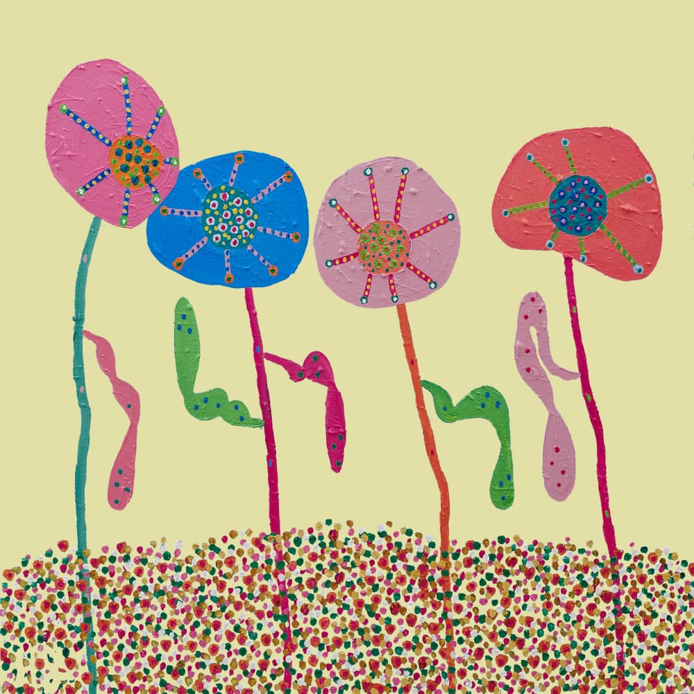 Vibrant Playful Flowers by Helen Joynson — canvas wall art