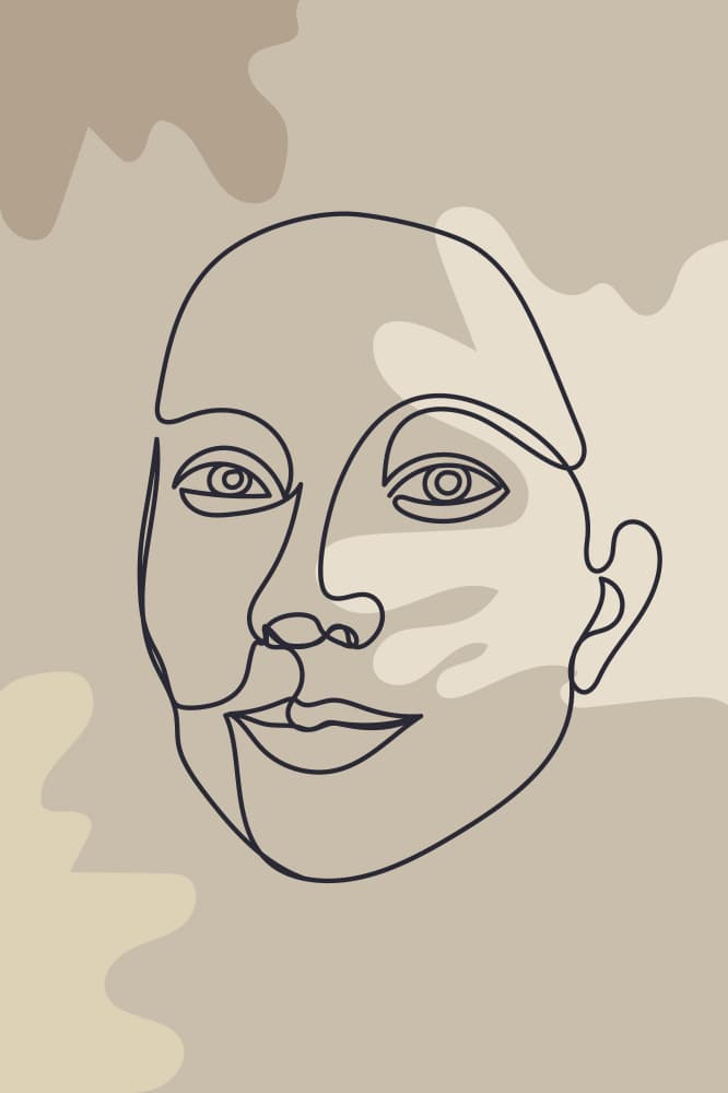 Minimalist Line Portrait by Anna Rose — canvas wall art