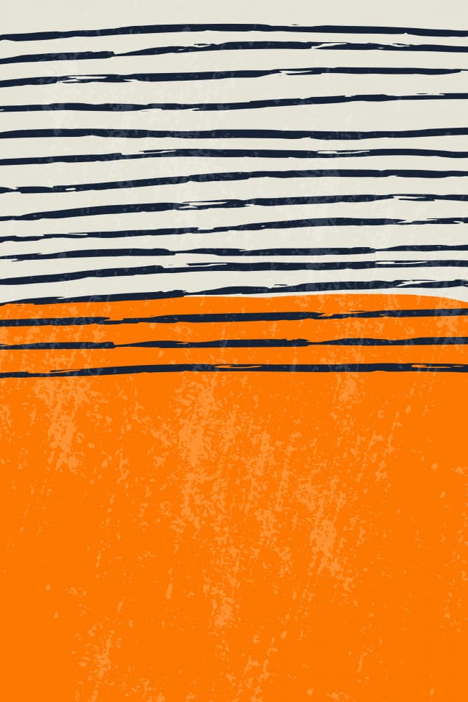 Bold Orange Blue Lines by jay stanley — canvas wall art