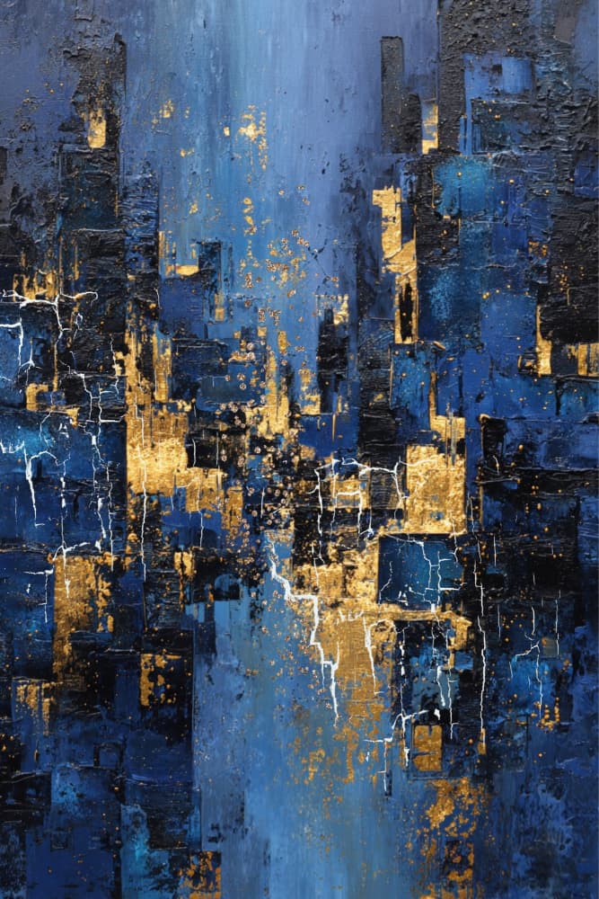 Golden Urban Abstract by Sally Ann Moss — canvas wall art