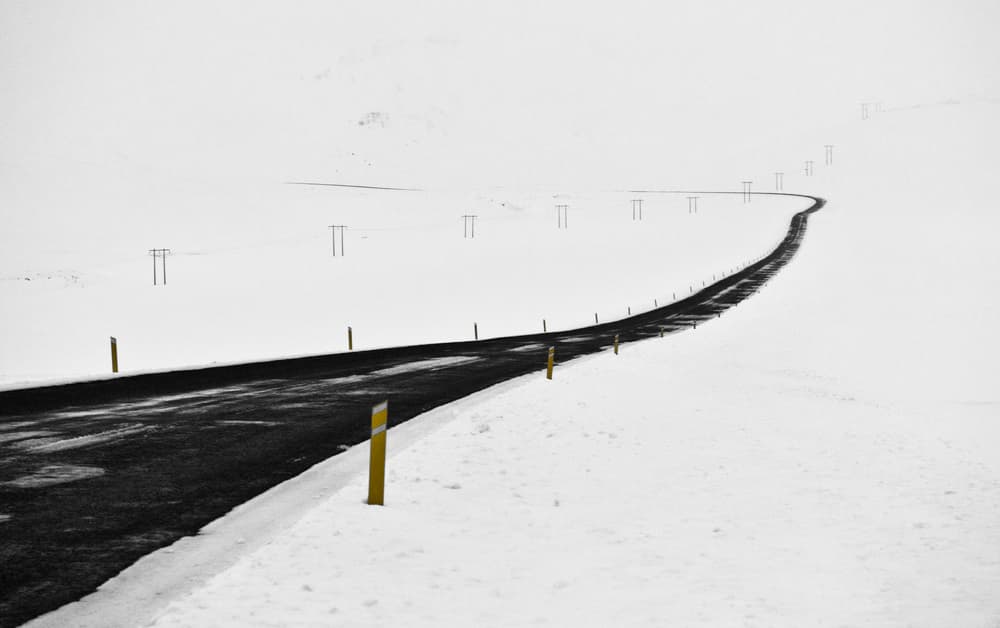 Snowy Winding Road by Liloni Luca — canvas wall art
