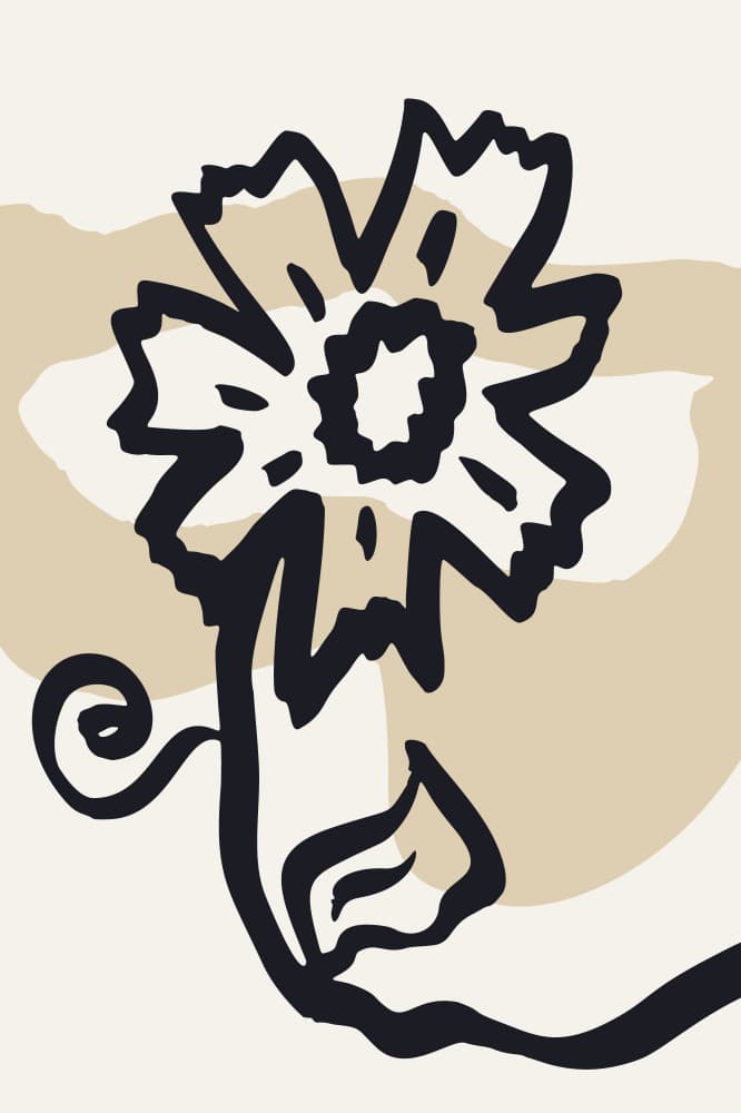 Organic Line Flower by Anna Rose — canvas wall art