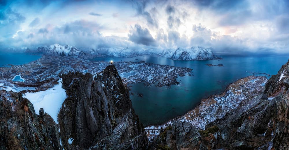 Winter Mountain Fjord Vista by Dr. Nicholas Roemmelt — canvas wall art