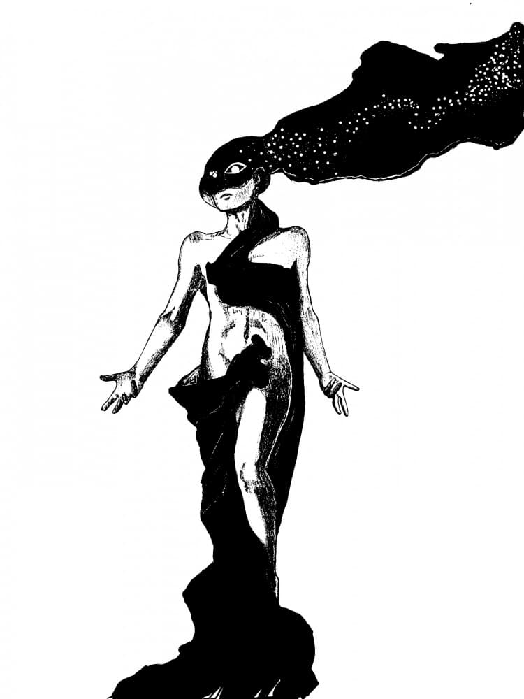 Cosmic Masked Woman by . DrAW . — canvas wall art