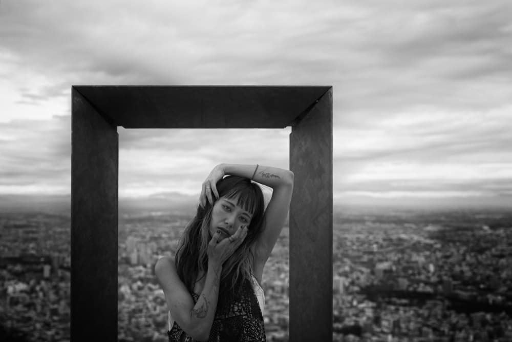 Framed City Portrait by Hiro Fukuda — canvas wall art