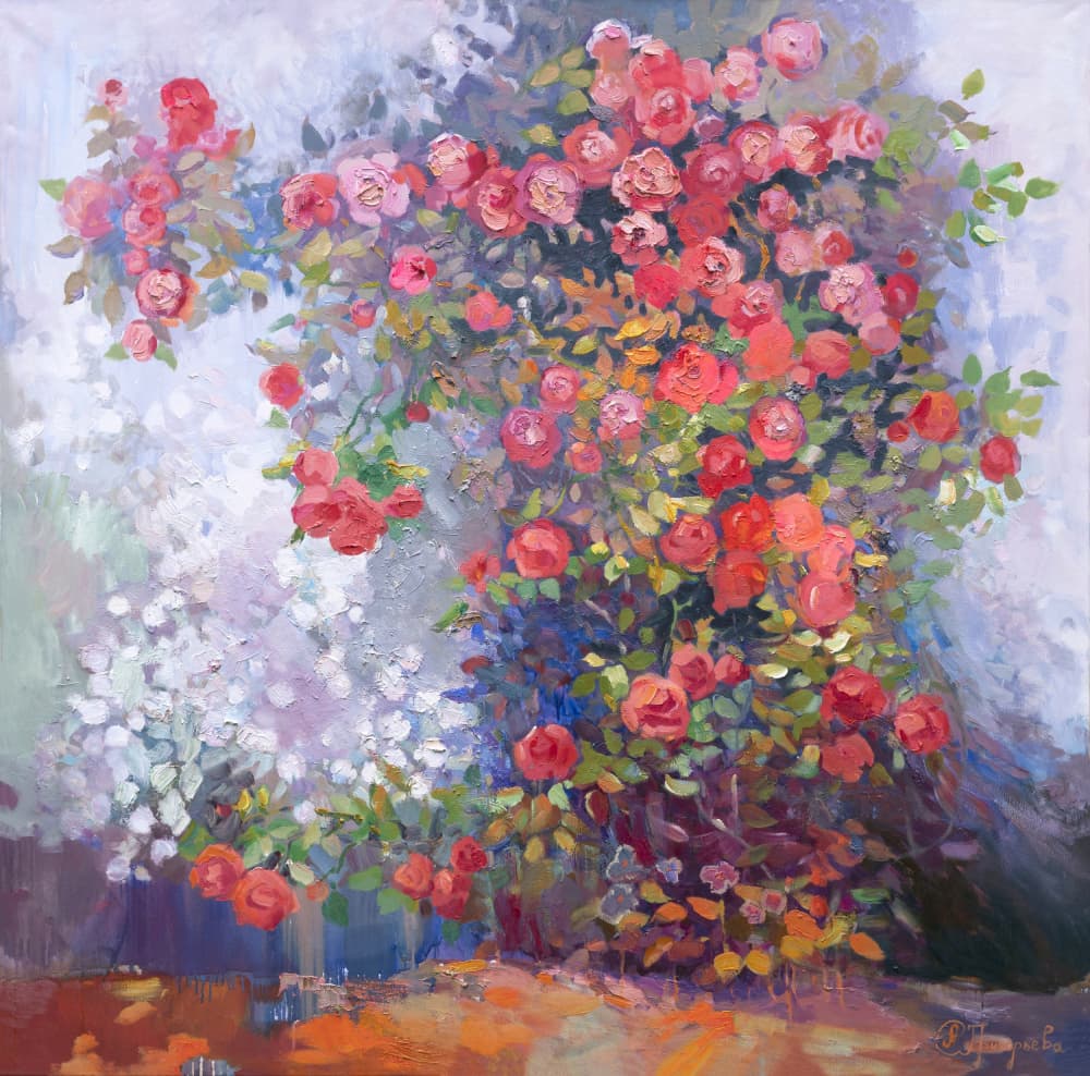 Vibrant Rose Garden by Anastasiia Grygorieva — canvas wall art
