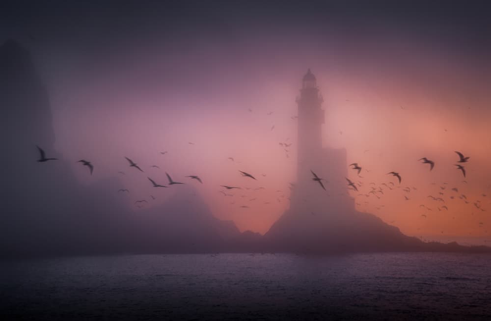 Twilight Lighthouse Flight by Alexandr Kukrinov — canvas wall art